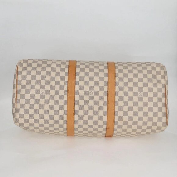 LOUIS VUITTON Damier Azur Keepall 50 Boston Bag N41430 LV Auth 136686V - Picture 7 of 16